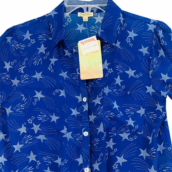 Cropped & Sheer Shooting Star Blouse - Picture 6 of 10